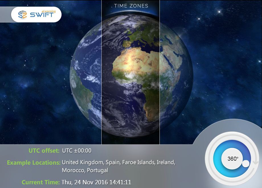 Swift eLearning Time Zones With Dial - Storyline 360