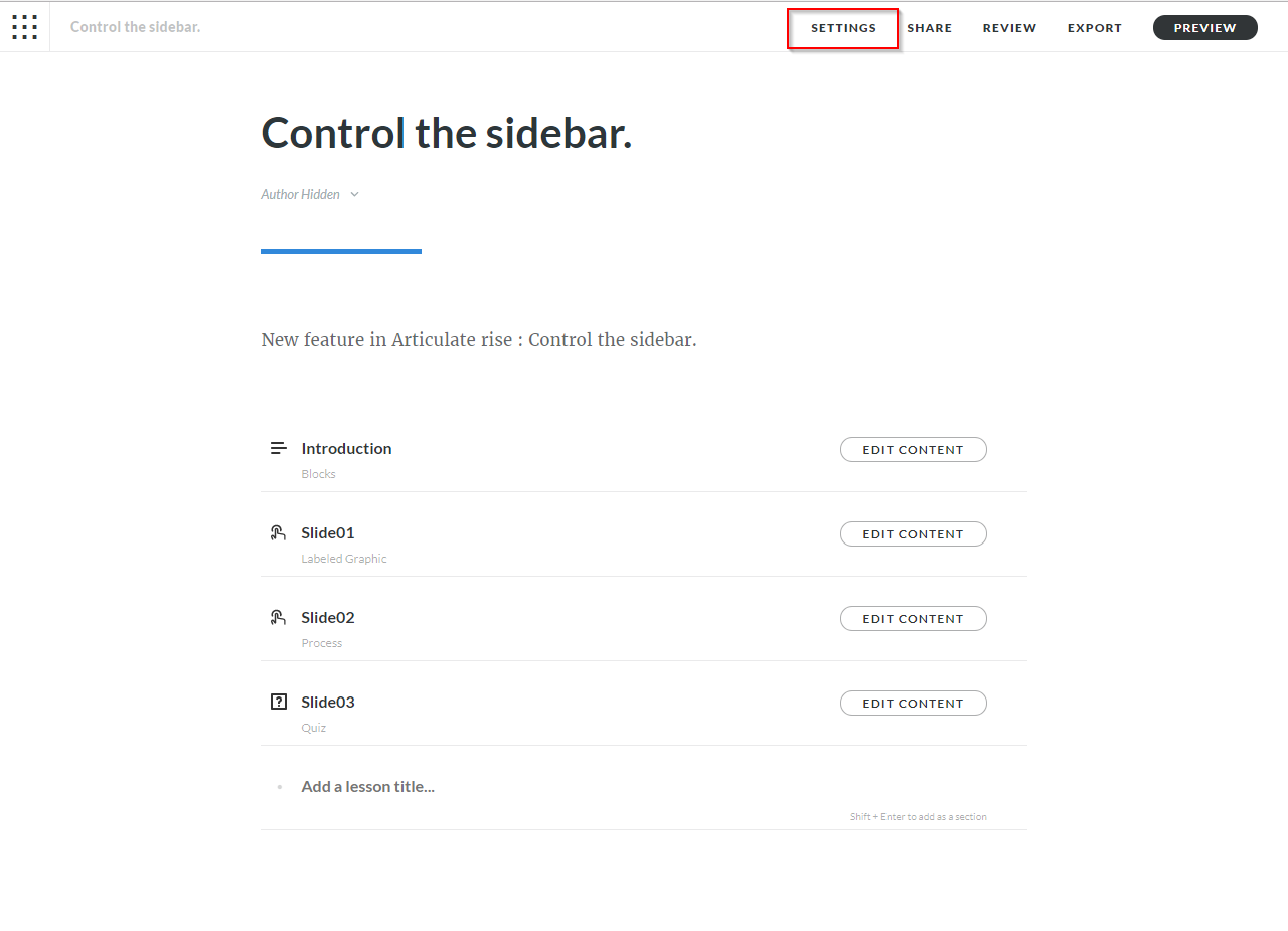 Articulate-Rise - Configuring-and-Controlling-Sidebar-visibility1