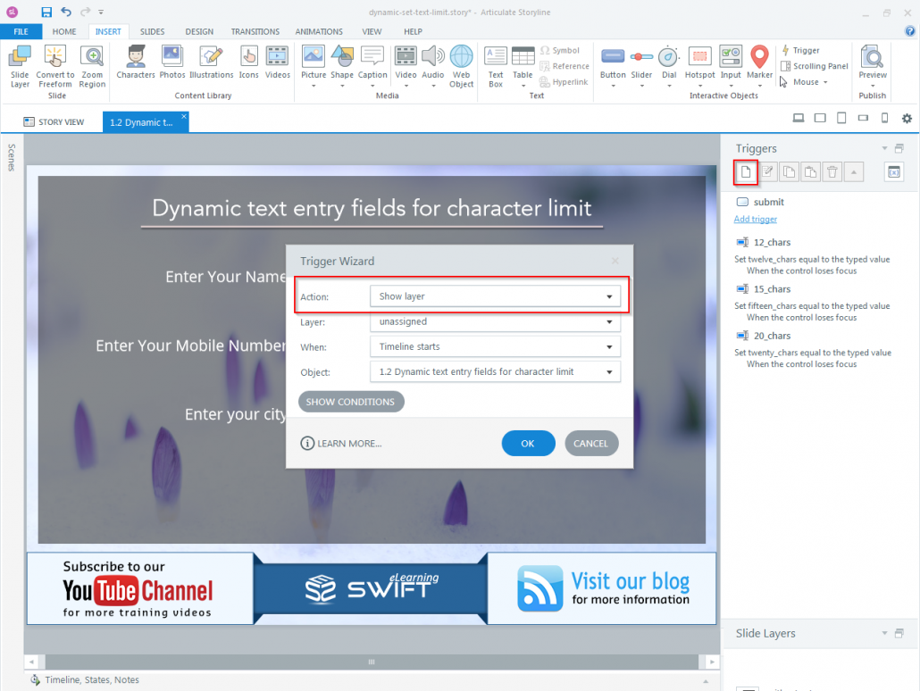 How to set Character limit for a dynamic text entry field in Articulate Storyline-step05