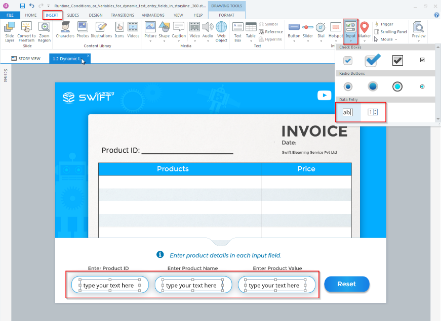 Runtime Conditions or Variables for dynamic text entry fields in storyline 360_1