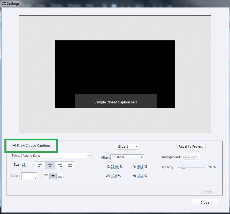 Adobe Captivate 2017: How to add closed captions to videos