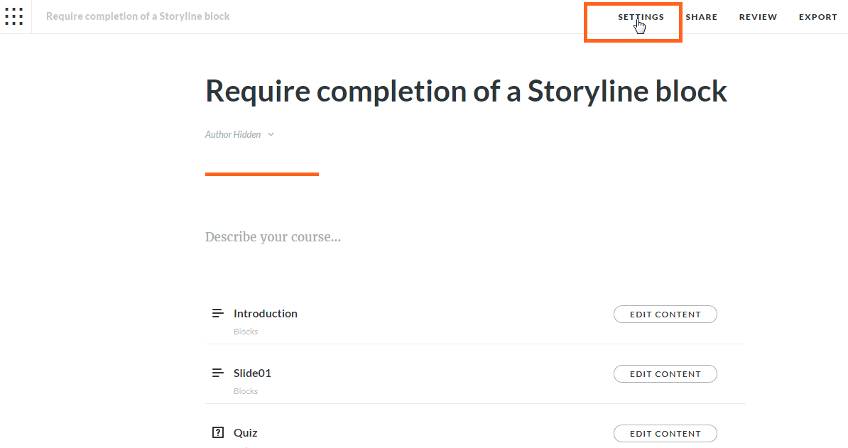 Articulate Rise – Feature Review: Turn OFF pagination, previous and next buttons