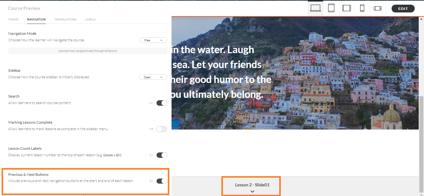 Articulate Rise – Feature Review: Turn OFF pagination, previous and next buttons