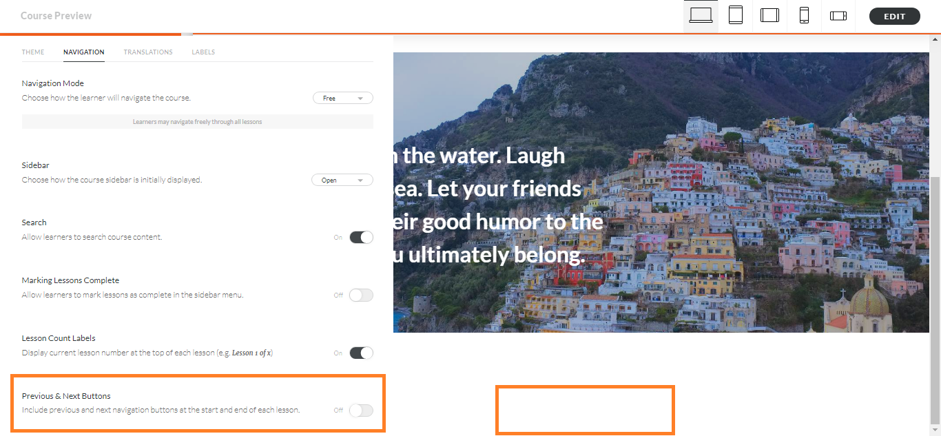 Articulate Rise – Feature Review: Turn OFF pagination, previous and next buttons