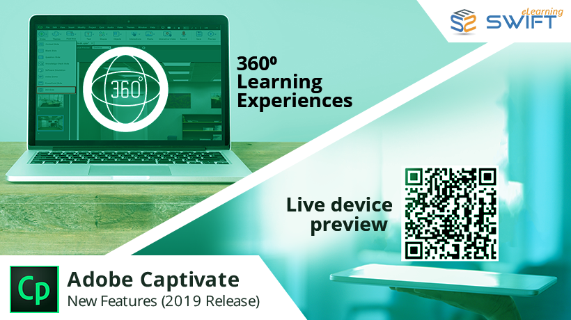 Adobe Captivate 2019 Features – Live Device Preview and 360⁰ Learning Experiences Live-device-preview-360⁰-learning-experiences [1] Adobe Captivate 2019, A lot many features have been released to create more engaging eLearning courses. In this blog, we are going to discuss two new features, Live Device Preview, and 360 slide. The live device preview option allow you to preview the Virtual Reality (VR) e-Learning courses by connecting them to the mobile device. You can preview all your VR courses as well as responsive courses in your device once you establish the connection with the Captivate tool. This could be done by generating a QR code in the Captivate tool that you can scan using the QR scanner app in your mobile device. Another new feature in Captivate 2019 is 360 slide which maximizes your responsive courses into the next level. With this feature, you can import a 360 slide in the responsive project and even you can add interactive elements like hotspots which increases the learner remediation. Let’s look at both the features: To begin, open a Responsive Project or a Virtual Reality Project and click on the Preview option and select Live Preview on Devices from the drop-down list. degree 1 A browser will open with a QR code and a sharable link. degree 2 Scan the QR code on your device using QR scanner app. Then you can view the responsive project in your mobile device. degree3 Note: The changes made in the original project will also be reflected in the previewing project once the connection is established between the devices. Now, let’s look at 3600 Learning Experiences: Open any 2D Adobe Captivate project and click on Slides option and choose 360 Slide from the drop-down list degree 4 You can also add interactive elements to the slide and make it more engaging.degree 5Note: This output will be supported in the 2D browser but not in VR devices. 3D slides can be navigable by mouse. Now that you can produce comprehensive courses by combining different activities including demo videos, 360 slides, PowerPoint slides, and question slides, etc. I hope this blog provides good pointers on how you can use Captivate 2019 to enhance your learning designs. Do contact us at info@swiftelearningservices.com if you need any specific eLearning requirements. You might also like Articulate Storyline 360: Custom Drag and Drop Interactivity using Variables Articulate Storyline 360: Custom Drag and Drop Interactivity using Variables Articulate Storyline 360 - Publish as video - Review E-Learning-Course-Design Learning Course Design in Storytelling Method Adobe Captivate 2019 Features: PowerPoint in Responsive Mode and Import CSV Format File Is it Necessary to Implement Blended Learning? Human Anatomy Skin M Leverage eLearning Courses with 3D Models in Articulate Storyline 360