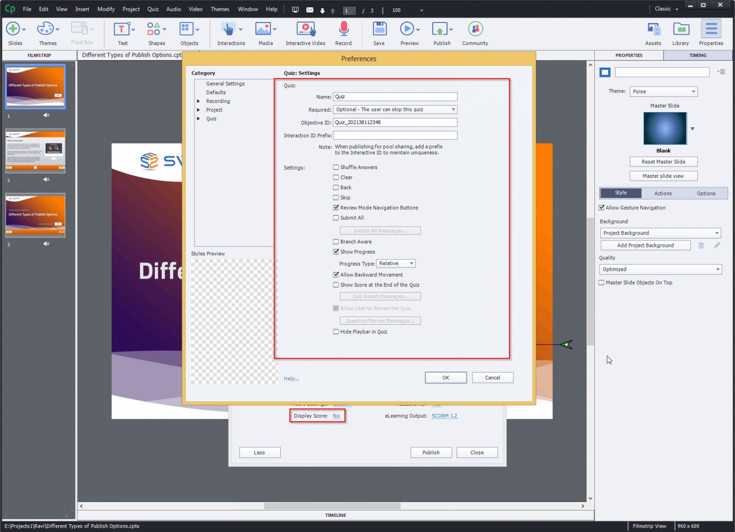 Adobe Captivate 2019 Types Of Publish Settings