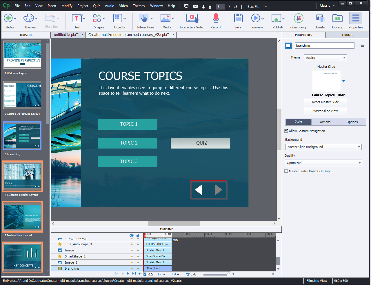 Create multi-module branched courses 6