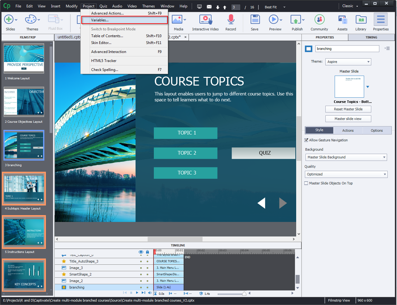 Create multi-module branched courses 8