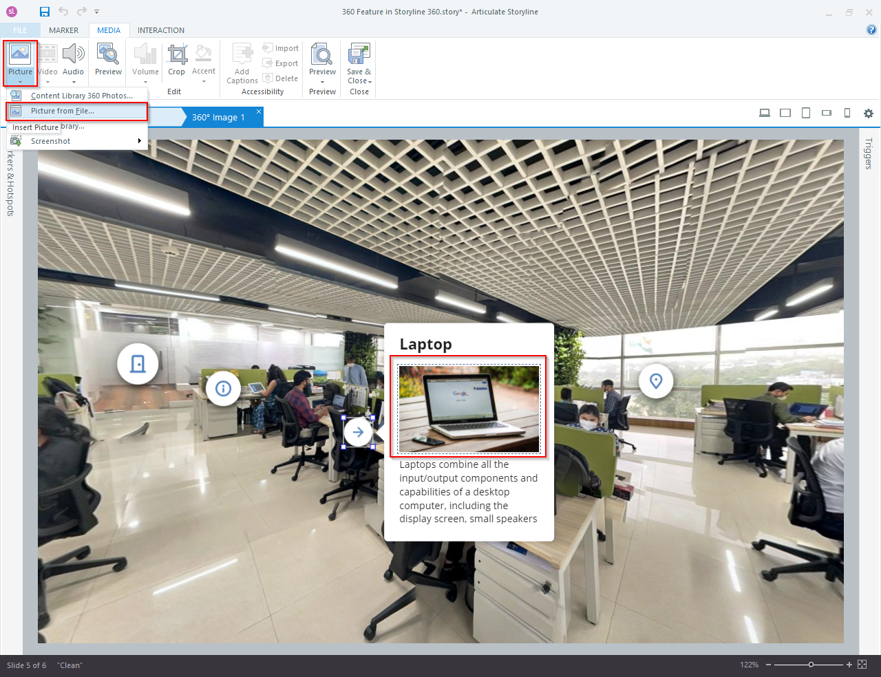 Adding 360 images in Articulate Storyline 360 11