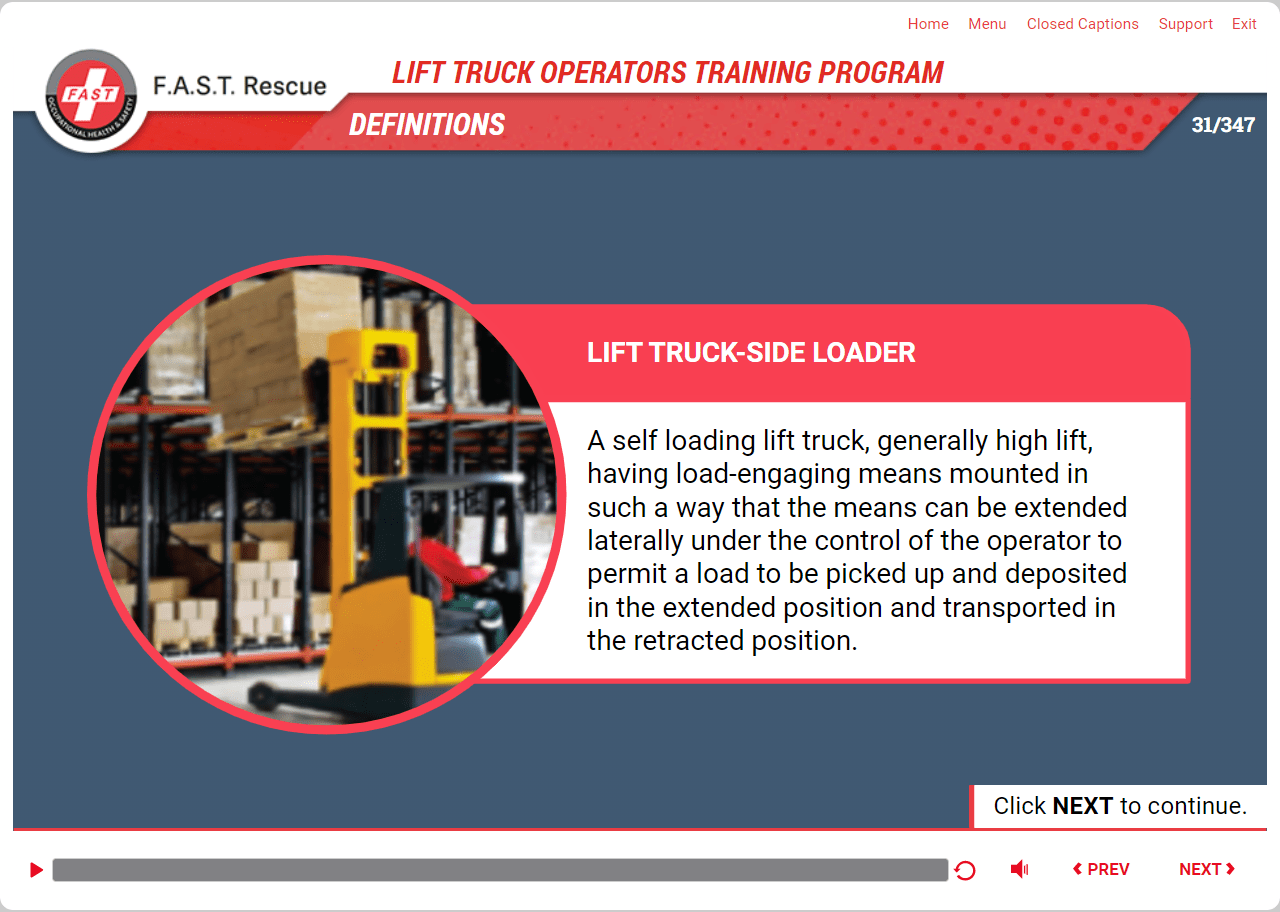 lift truck operator training
