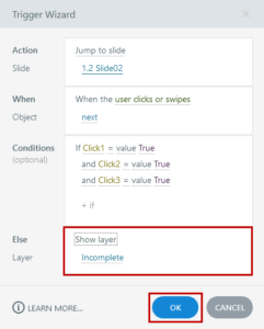 Conditional Triggers with Alternate Actions in Storyline 360