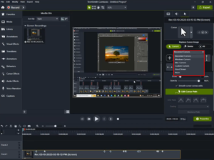 If you're not satisfied with the cursors, click on the recorded cursor dropdown menu and choose your desired cursor symbol.