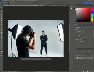 Launch the 'Photoshop' tool and open an image.