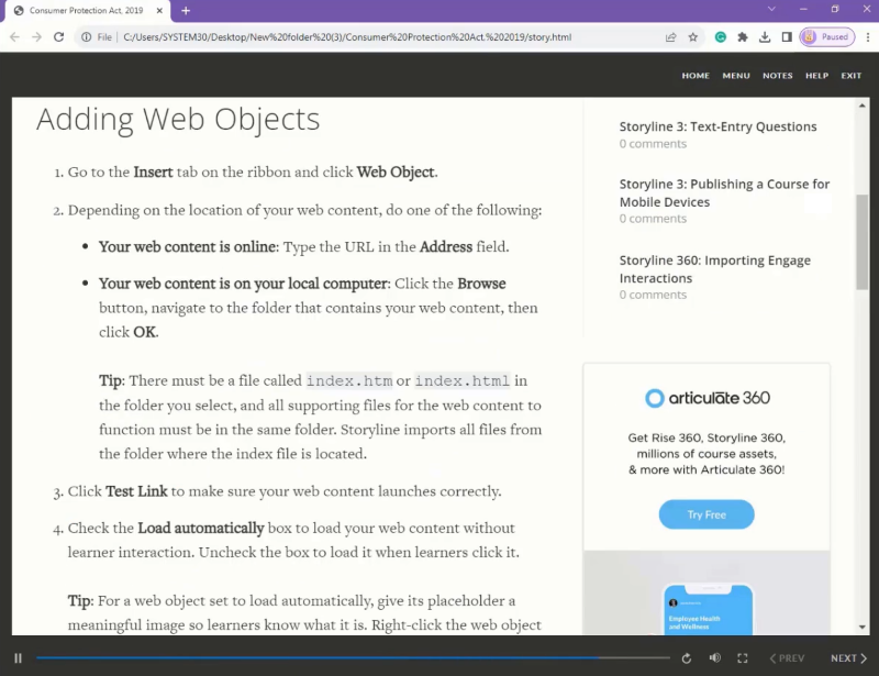Articulate Storyline 360 
