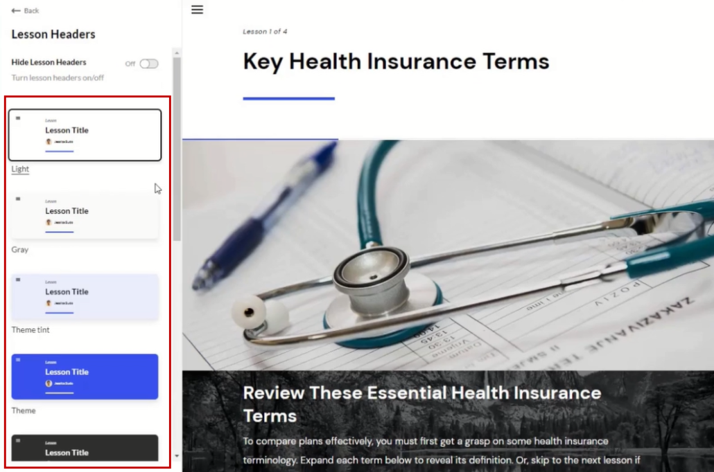 Articulate Rise | How to Customize the Lesson Headers