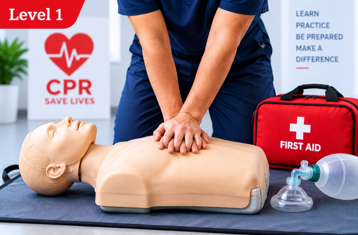 Level 1 eLearning course sample: Cardiopulmonary Resuscitation (CPR) training