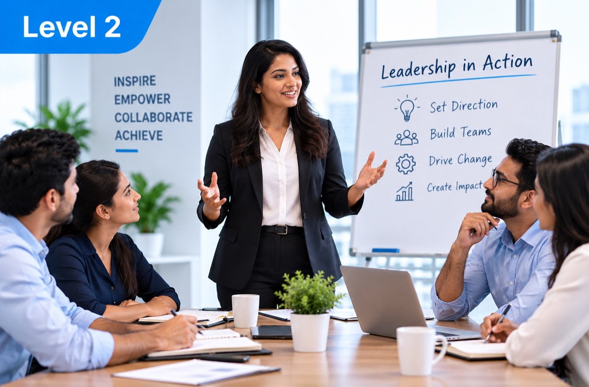 Level 2 eLearning course sample: Leadership in Action training
