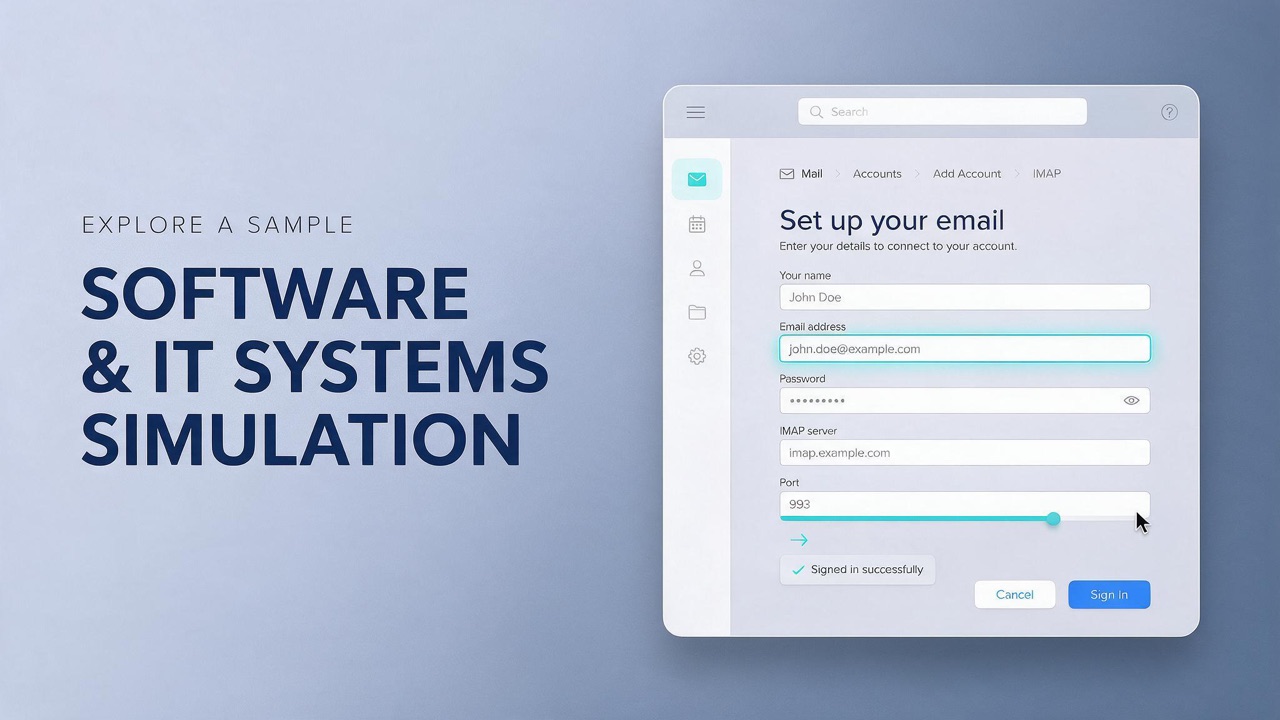 Software and IT systems simulation eLearning course sample (Watch / Try / Do)